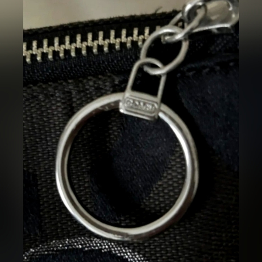 Coach Poppy Metallic Glam Signature Tote Bag & Poppy Key & Card Holder - Picture 9 of 16